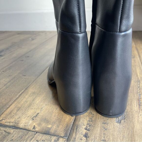 Nordstrom Hanna Boots Black Leather Knee High Tall Boot Side Zipper Size 6.5 - Picture 10 of 11